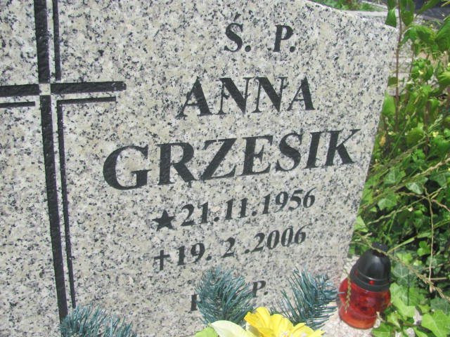 Anna Grzesik 1956 Chorzów - Grobonet - Wyszukiwarka osób pochowanych