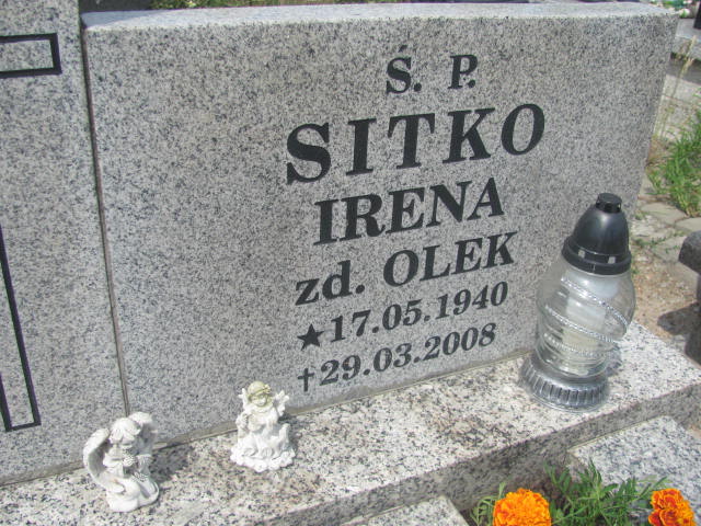 Irena Sitko 1940 Chorzów - Grobonet - Wyszukiwarka osób pochowanych