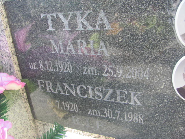 Franciszek Tyka 1920 Chorzów - Grobonet - Wyszukiwarka osób pochowanych