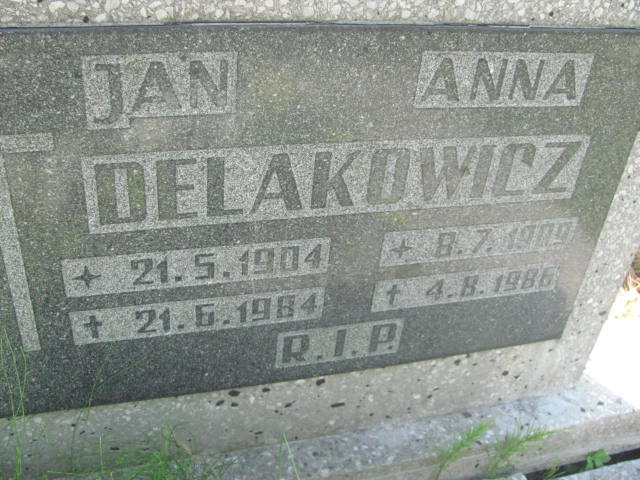 Jan Delakowicz 1904 Chorzów - Grobonet - Wyszukiwarka osób pochowanych