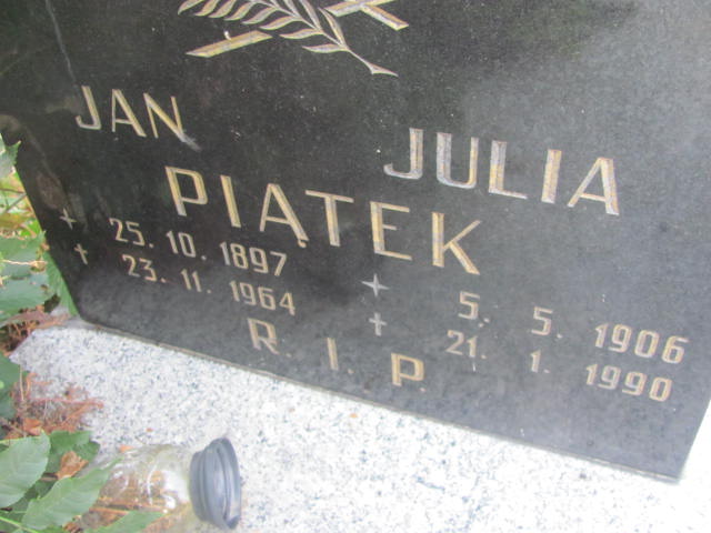 Julia Piątek 1906 Chorzów - Grobonet - Wyszukiwarka osób pochowanych